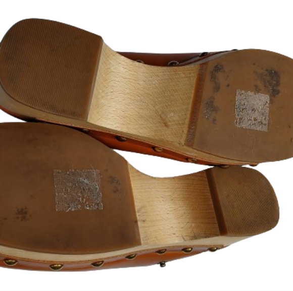 J. Crew Leather Slip On Mule Clog Shoe Size 6.5 #BA188 Rich Oak - Picture 13 of 14